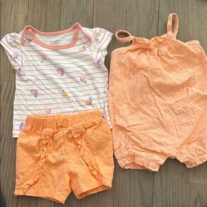 First Impressions Peach & White Girls 3-Piece Matching Set